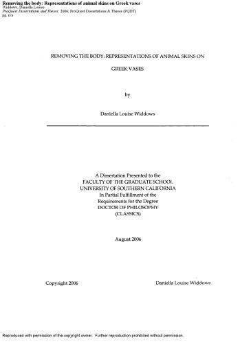 Removing the body: Representations of animal skins on Greek vases