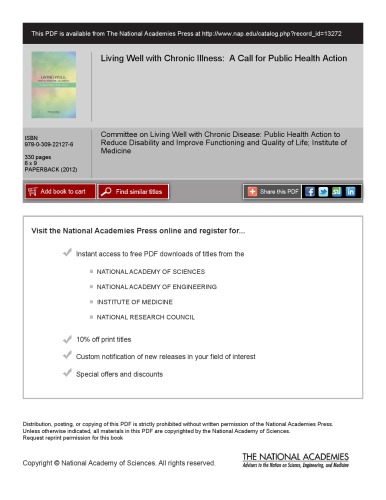 Living Well with Chronic Disease: A Call for Public Health Action