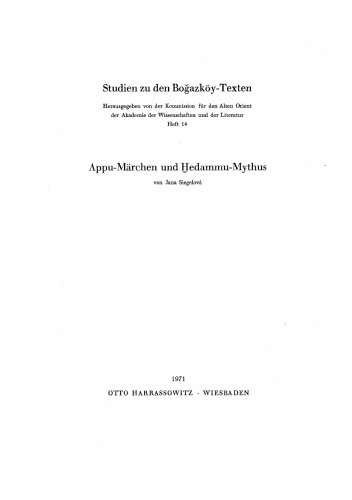 Appu-Märchen und Ḫedammu-Mythus