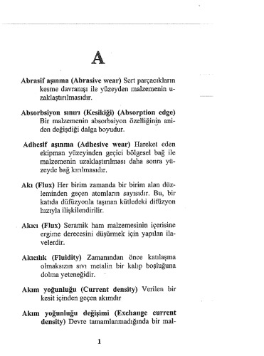 Açıklamalı Malzeme Bilimi Terimleri Sözlüğü