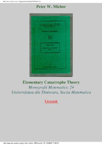Elementary catastrophe theory