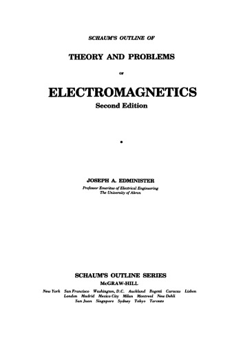 Schaum's Outline of  Electromagnetics, Second Edition