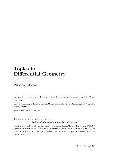 Topics in differential geometry