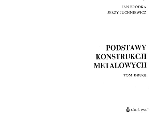 Podstawy konstrukcji metalowych