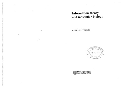 Information Theory and Molecular Biology