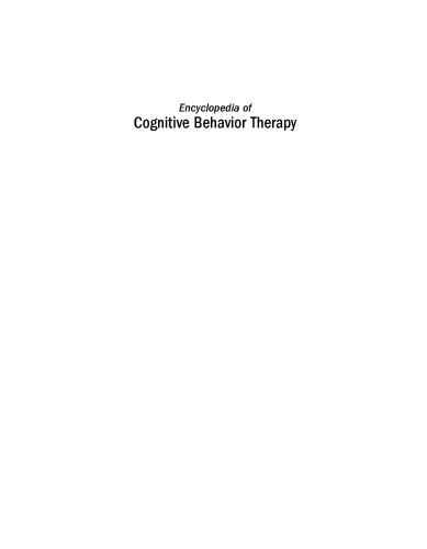 Encyclopedia of Cognitive Behavior Therapy (Social Indicators Research Series)
