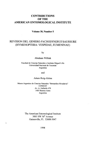 Revisión del género Pachodynerus Saussure (Hymenoptera: Vespidae, Eumeninae)