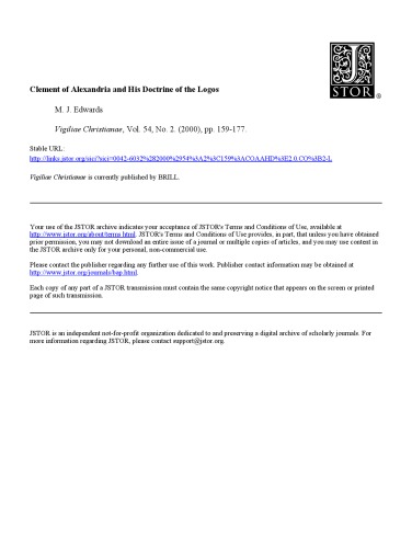 Clement of Alexandria and His Doctrine of the Logos