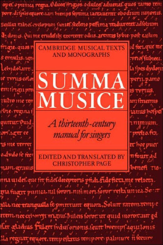 Summa Musice: A Thirteenth-Century Manual for Singers