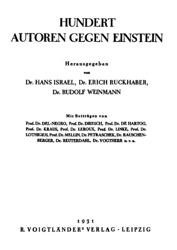 Hundert Autoren gegen Einstein