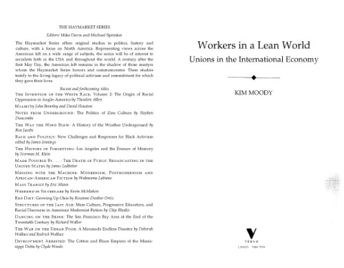 Workers in a Lean World: Unions in the International Economy (Haymarket Series)
