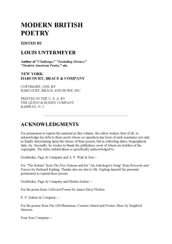 Modern British Poetry