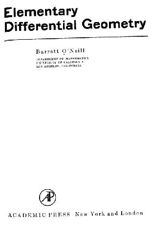 Elementary differential geometry