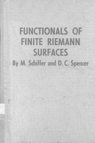 Functionals of Finite Riemann Surfaces  (Princeton mathematical series, no.16)