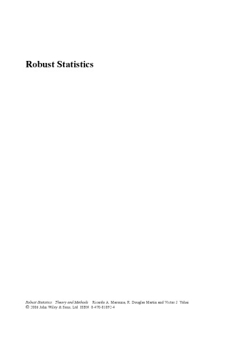 Robust Statistics: Theory and Methods