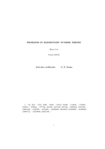 Problems in elementary number theory
