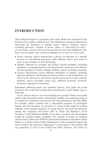 Theorizing the Dynamics of Social Processes