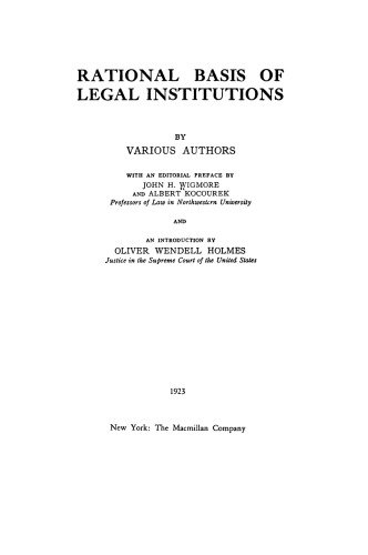 Rational Basis of Legal Institutions