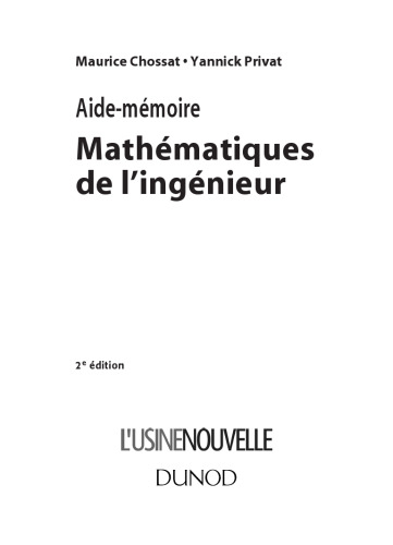 Mathématiques de l'ingénieur