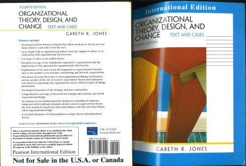 Organizational Theory, Design, and Change: Text and Cases