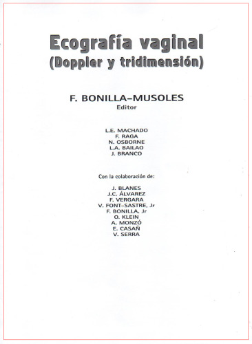 Ecografia Vaginal -Doppler y Tridimension- (Spanish)
