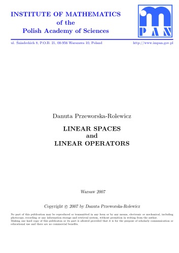 Linear spaces and linear operators