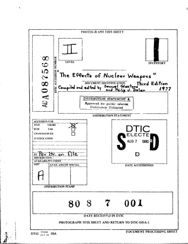 The Effects of Nuclear Weapons (third edition)