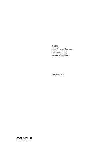 PL SQL User's Guide and Reference