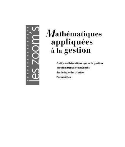 Mathématiques appliquées à la gestion