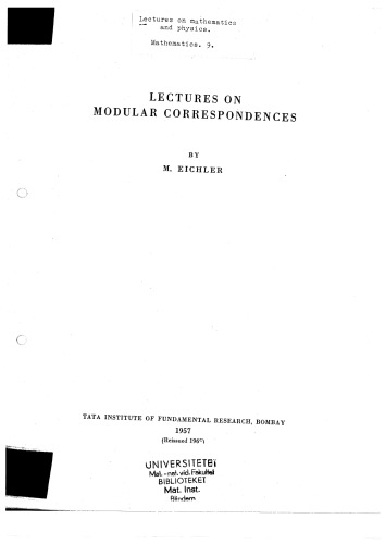 Lectures on modular correspondences