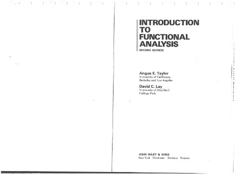 Introduction to Functional Analysis