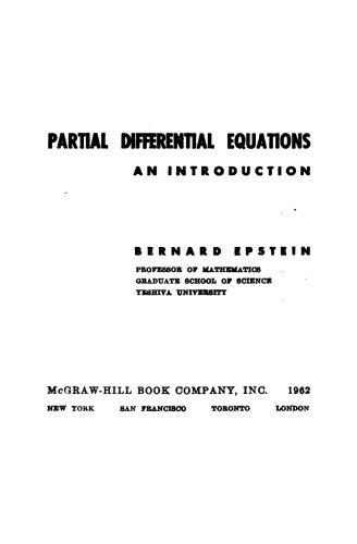 Partial Differential Equations: an introduction