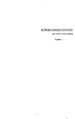 Superconductivity, Vol. 1