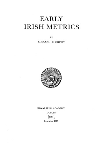 Early Irish Metrics