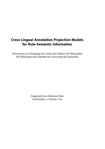 Cross-Lingual Annotation Projection Models for Role-Semantic Information