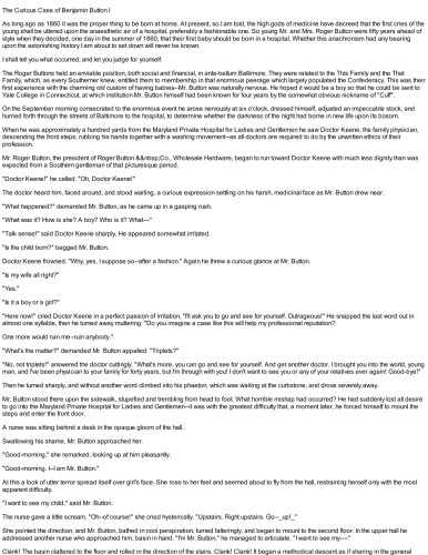 The Curious Case of Benjamin Button and Other Stories of the Jazz Age