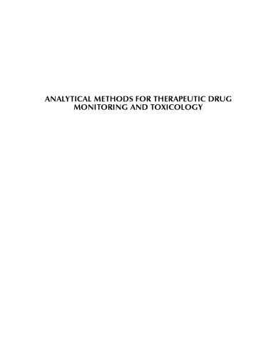 Analytical Methods for Therapeutic Drug Monitoring and Toxicology