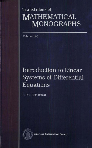 Introduction to Linear Systems of Differential Equations (Translations of Mathematical Monographs)