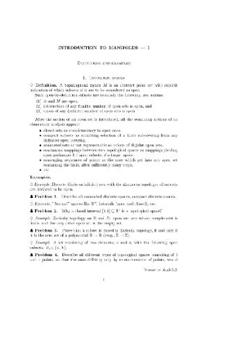 Introduction to manifolds