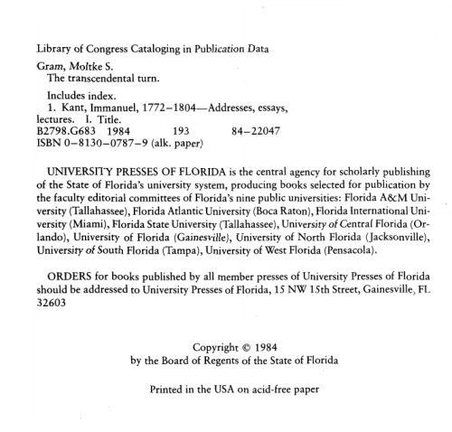 The Transcendental Turn: The Foundation of Kant's Idealism