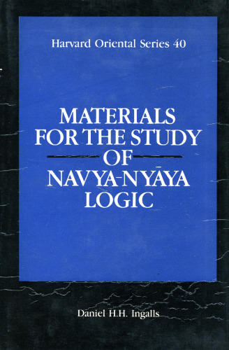 Materials For the Study of Navya-Nyaya Logic