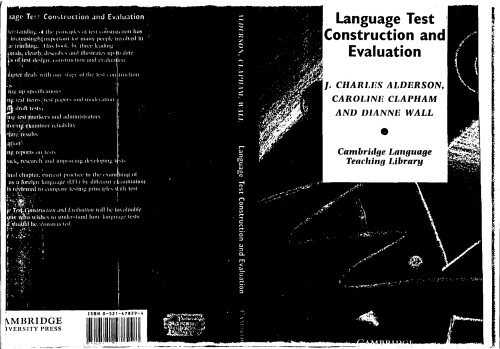 Language Test Construction and Evaluation