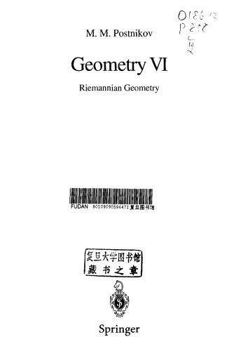 Geometry VI: Riemannian Geometry (Encyclopaedia of Mathematical Sciences) (v. 6)