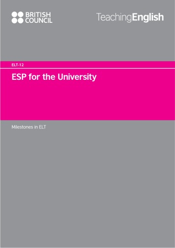 ESP for the University (English Language Teaching Documents)
