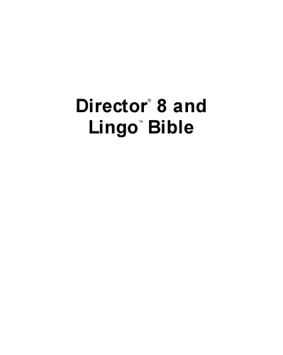 Director 8 and Lingo Bible
