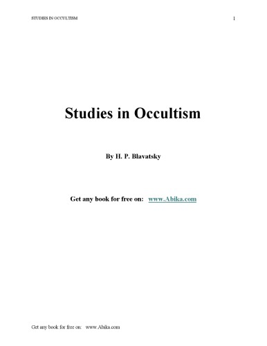 Studies in Occultism