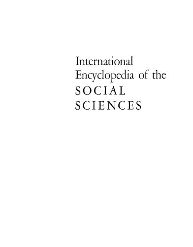International encyclopedia of the social sciences volume 17