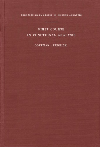 First Course in Functional Analysis