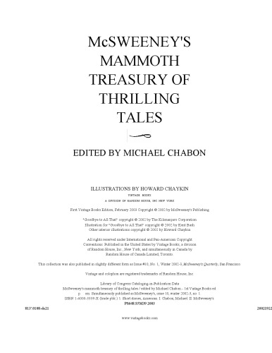 McSweeney's Mammoth Treasury of Thrilling Tales