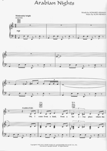 Disney's Aladdin Illustrated Songbook (Walt Disney Pictures Presents)